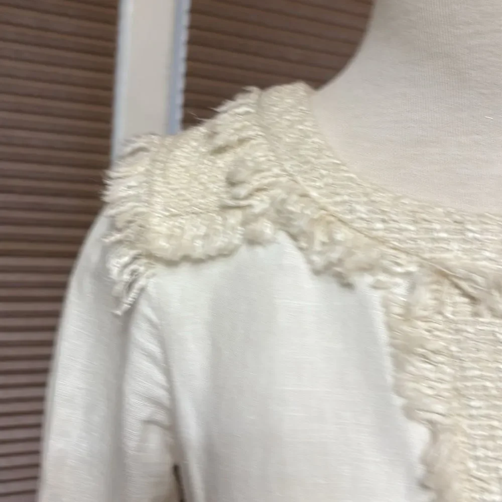 TORY BURCH Boho Cream Linen Blend
Dress Button Pockets Women's Size 2 - Picture 4 of 10